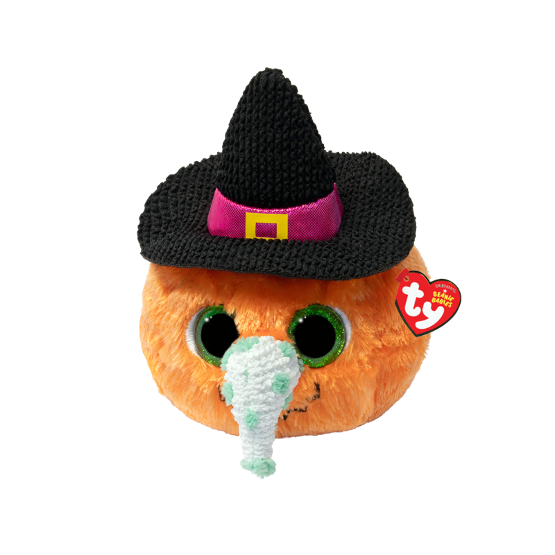 Blair the Pumpkin Beanie Baby with Witch Hat