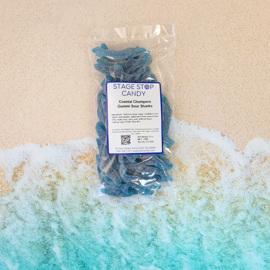 Make waves with Coastal Chompers – Sour Gummi Sharks, a fin-tastic treat packed with fruity flavor and just the right sour zing! Each 6 oz bag is loaded with bright blue shark-shaped gummies that are as fun to share as they are to snack on. Perfect for party favors, beach day treats, or stocking up your candy jar with something exciting and new.