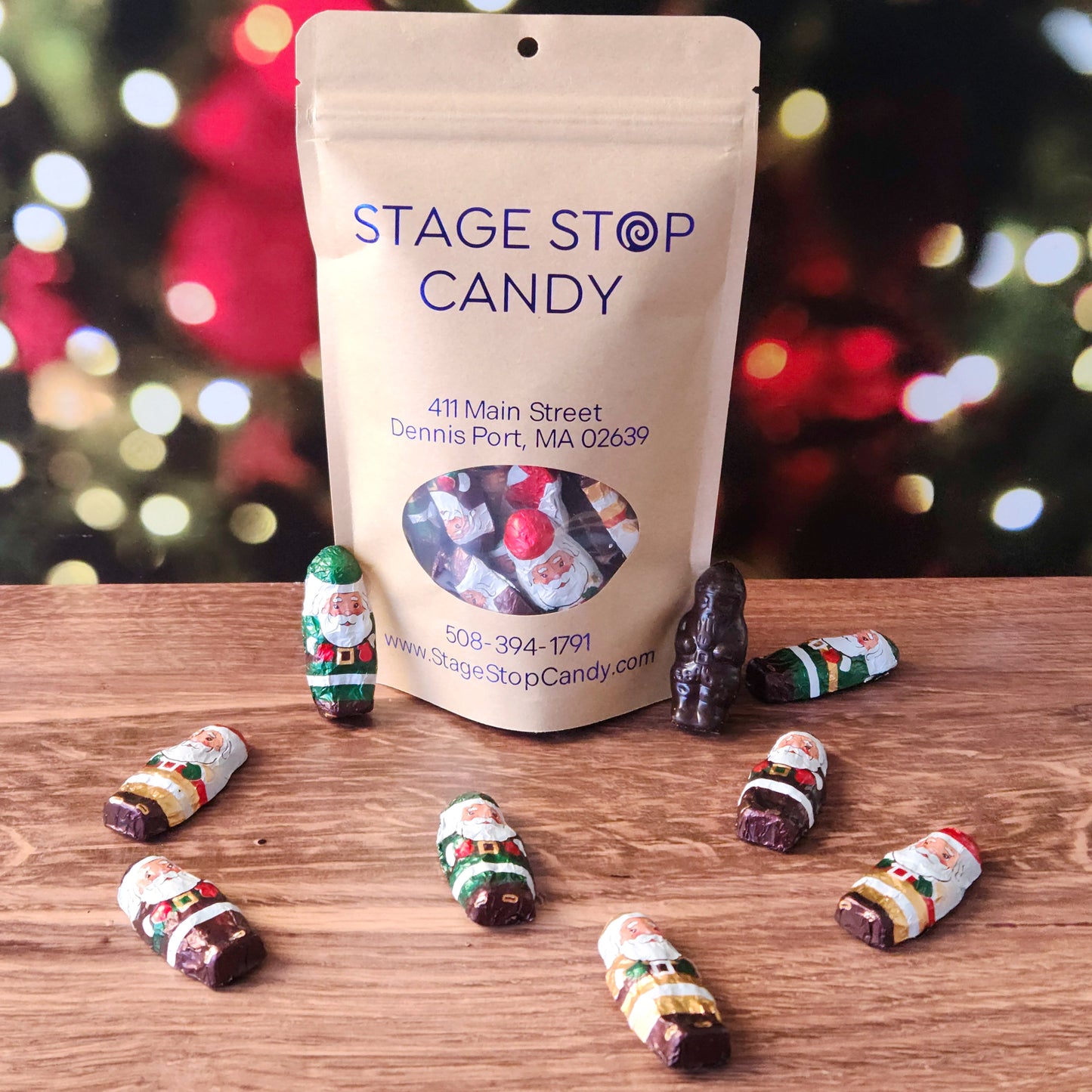 Bring Santa’s magic to your celebrations with our delightful Dark Chocolate Foil Santas! These festive Santas are wrapped in colorful foil, making them perfect for adding cheer to stockings, gift bags, or holiday displays. Each 7-ounce bag is filled with these sweet, jolly treats, ready to spread holiday joy to friends, family, or simply to treat yourself