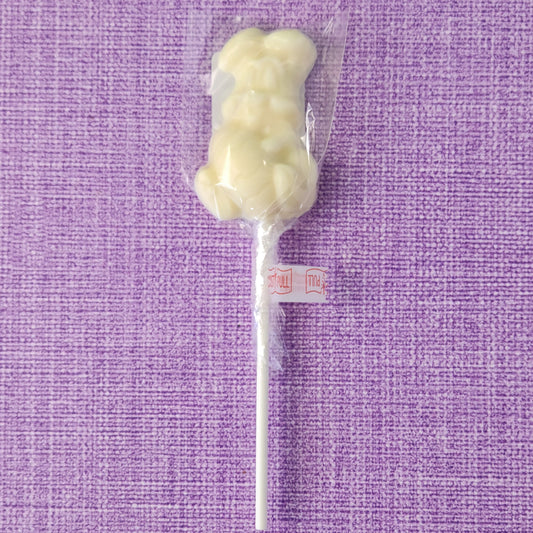 Eggcellent white chocolate bunny lollipop
