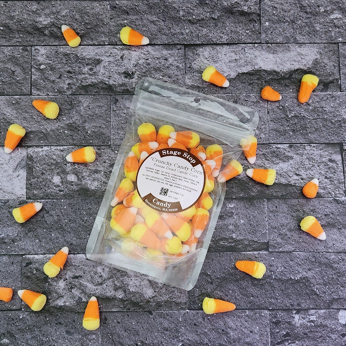 Discover a new way to enjoy the classic candy treat with our freeze dried Crunchy Candy Corn! Experience the perfect blend of crunch and fall flavor.