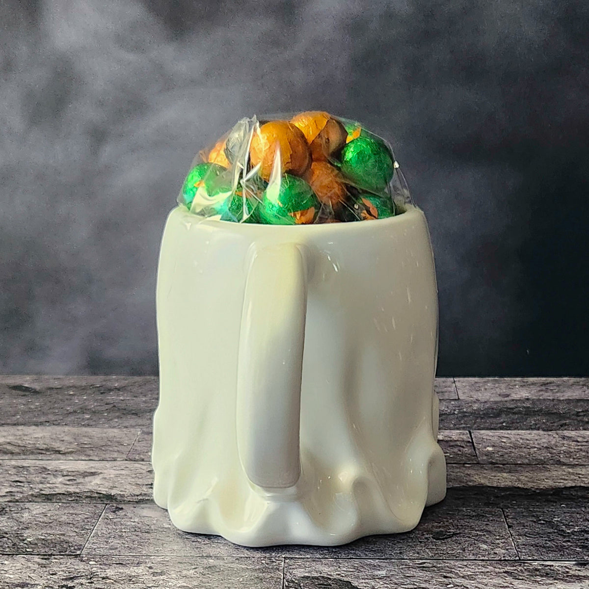 Boo Hoo Ghost Halloween Gift Mug with Chocolate