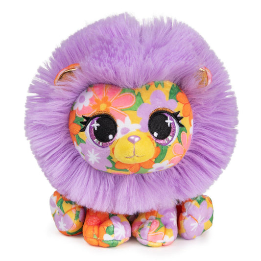 Bright flowers and a fluffy mane complete this lion stuffed animal. Part of the P.Lushes collection.