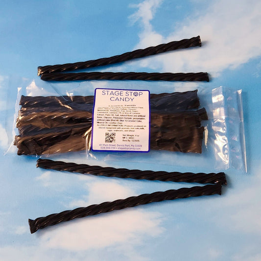 Black licorice twists
4 oz bag.