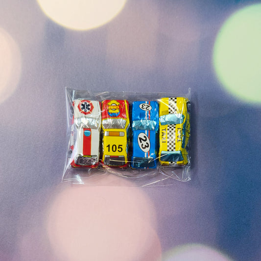 4 pack of foiled milk chocolate cars