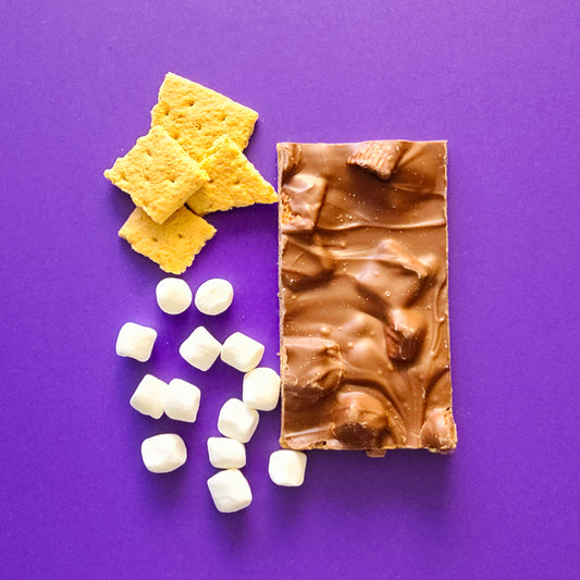 Our S'Mores Bark mixes Graham Crackers, Marshmallows and Milk Chocolate for a sweet treat.