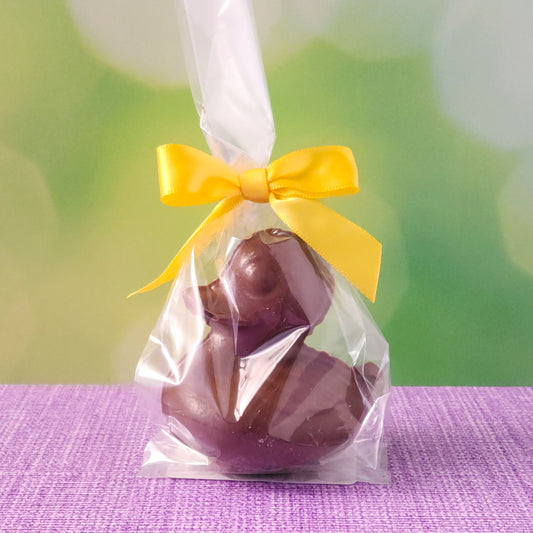 This solid chocolate duck, weighing just under 4 ounces, is made with premium milk chocolate for a smooth, melt-in-your-mouth experience. Quackers is a festive and delicious addition to any Easter basket.