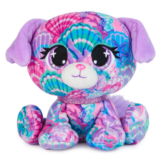 A vibrant shell print covers this adorable and loving puppy. This dog is part of the Gund P.Lushes Collection.