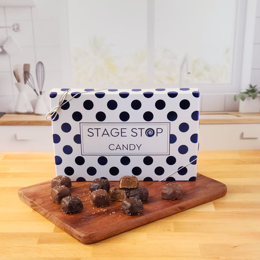 Sea Salt Caramels. Milk and Dark Chocolate