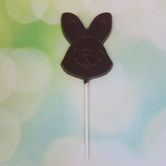 Dark chocolate smile bunny lollipop