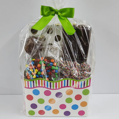 Polka Dot Chocolate Gift Basket from Stage Stop Candy in Dennisport, MA