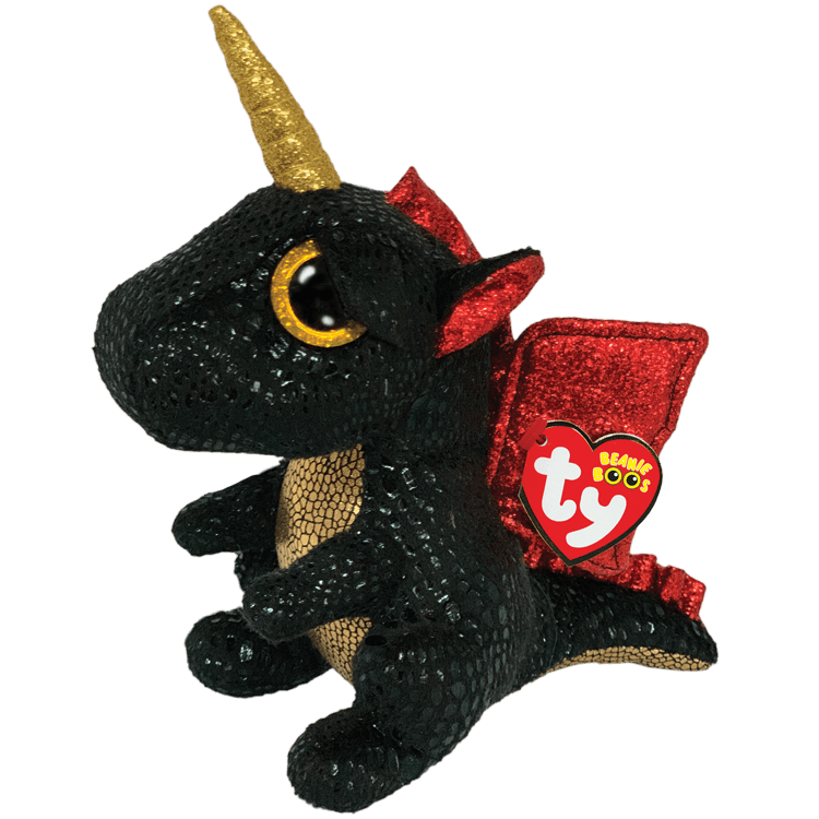 Grindal Black Dragon with Horn Stuffed TY Beanie Boo