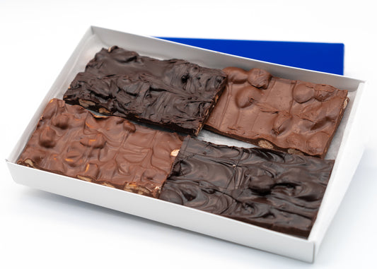 milk & dark chocolate mixed nut bark