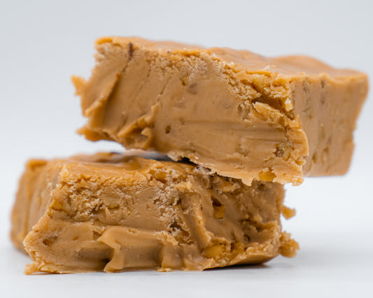 Small Batch Penuch Walnut Fudge is made with brown sugar and a hint of maple flavoring by Stage Stop Candy on Cape Cod.