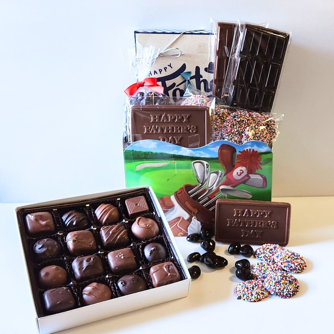 Father's Day chocolate candy gift selection at Stage Stop Candy