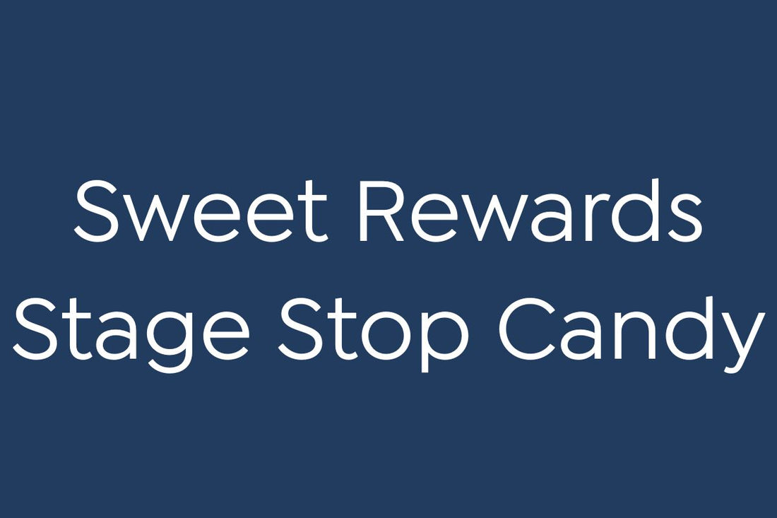 Sweet Rewards loyalty program banner for Stage Stop Candy in Dennis Port Cape Cod