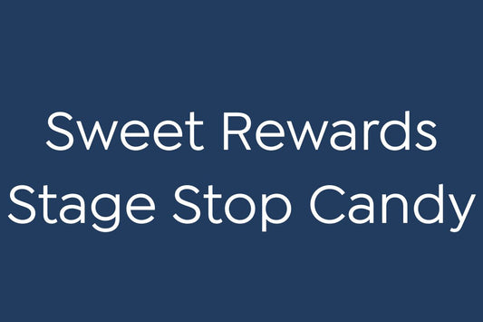 Sweet Rewards loyalty program banner for Stage Stop Candy in Dennis Port Cape Cod