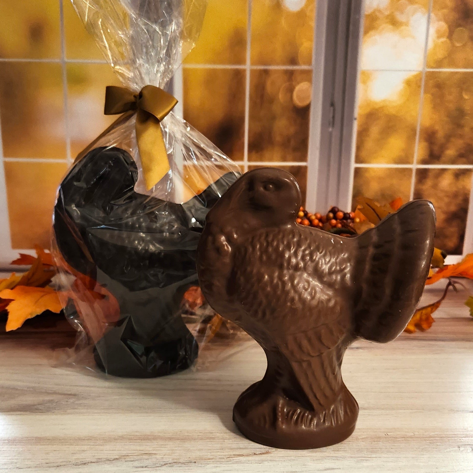 Handcrafted from smooth milk or dark chocolate, this one-pound semi-solid turkey-shaped treat is irresistibly delicious and perfect for the holiday season.