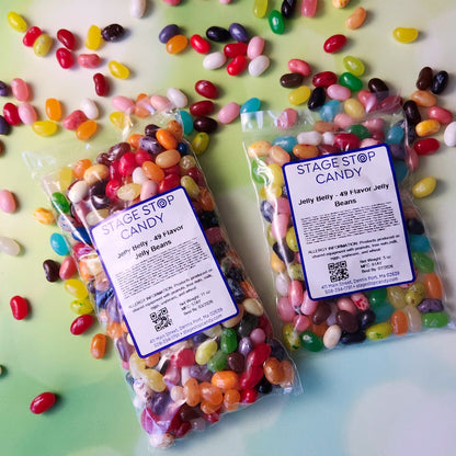 These Jelly Belly gourmet jelly beans have every flavor you can think of…. Well, at least 49. Available as a 5 ounce or 11 ounce bag.