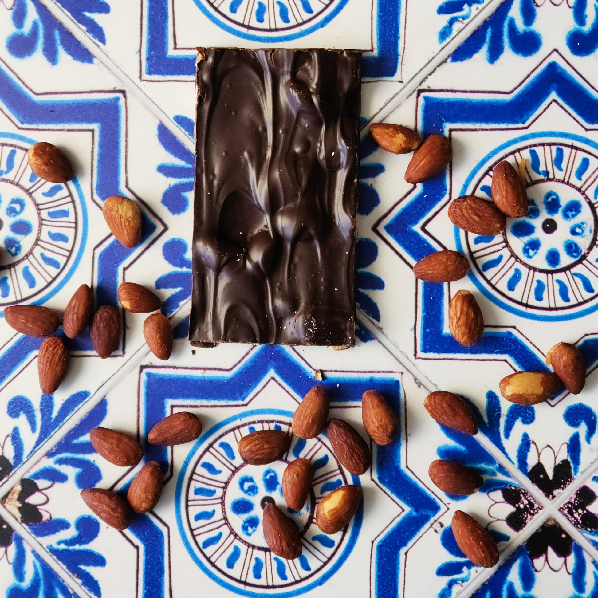 Dark Chocolate mixed with salted almonds for a crunchy treat.