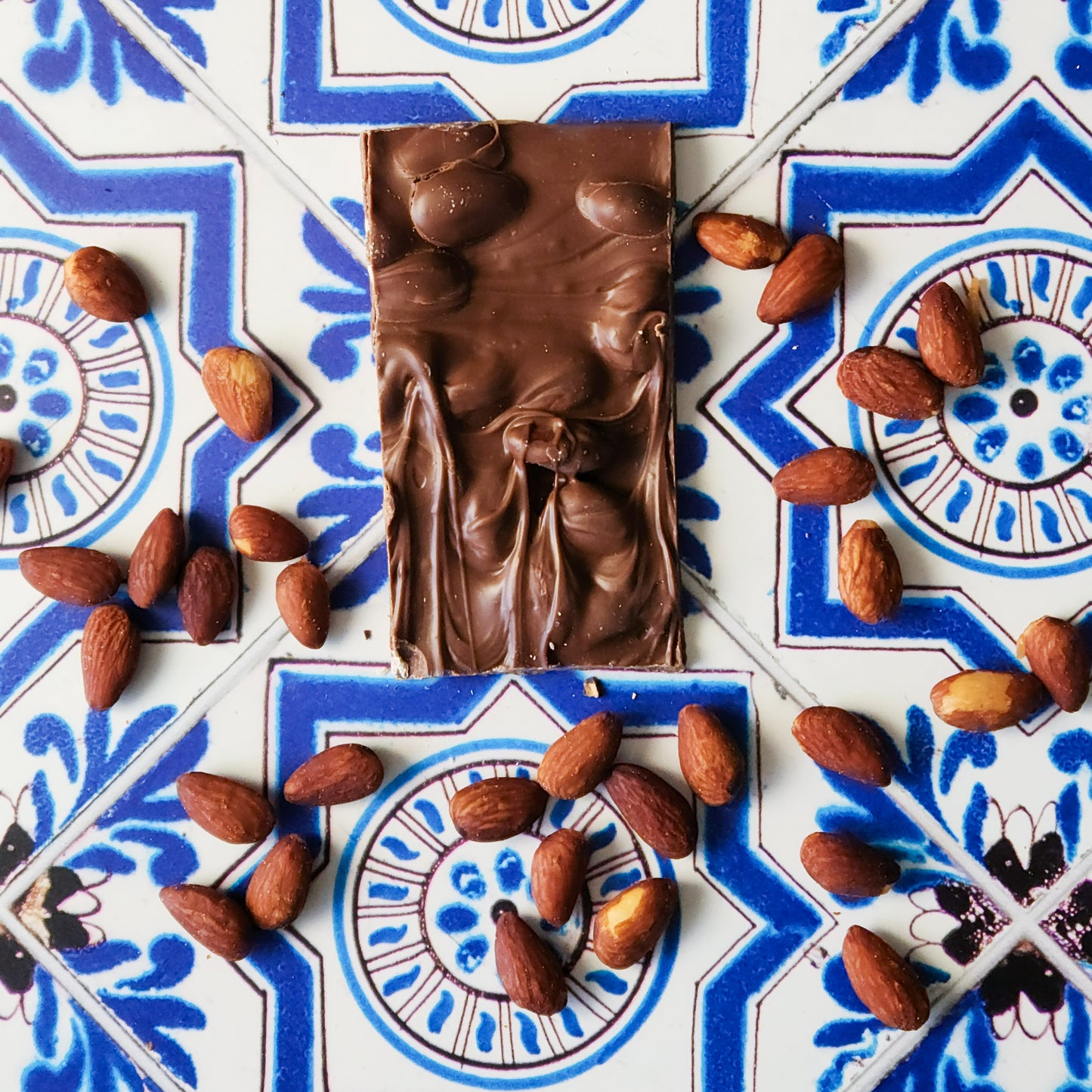 creamy milk chocolate mixed with salted almonds for a sweet and savory treat.