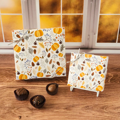 Our Bountiful Harvest Chocolate Assortment is filled with some of our most beloved milk and dark chocolate treats.  From smooth, silky creams to gooey caramels, dreamy melt-aways, and rich truffles that melt in your mouth.  Available in 9 or 16 pieces.