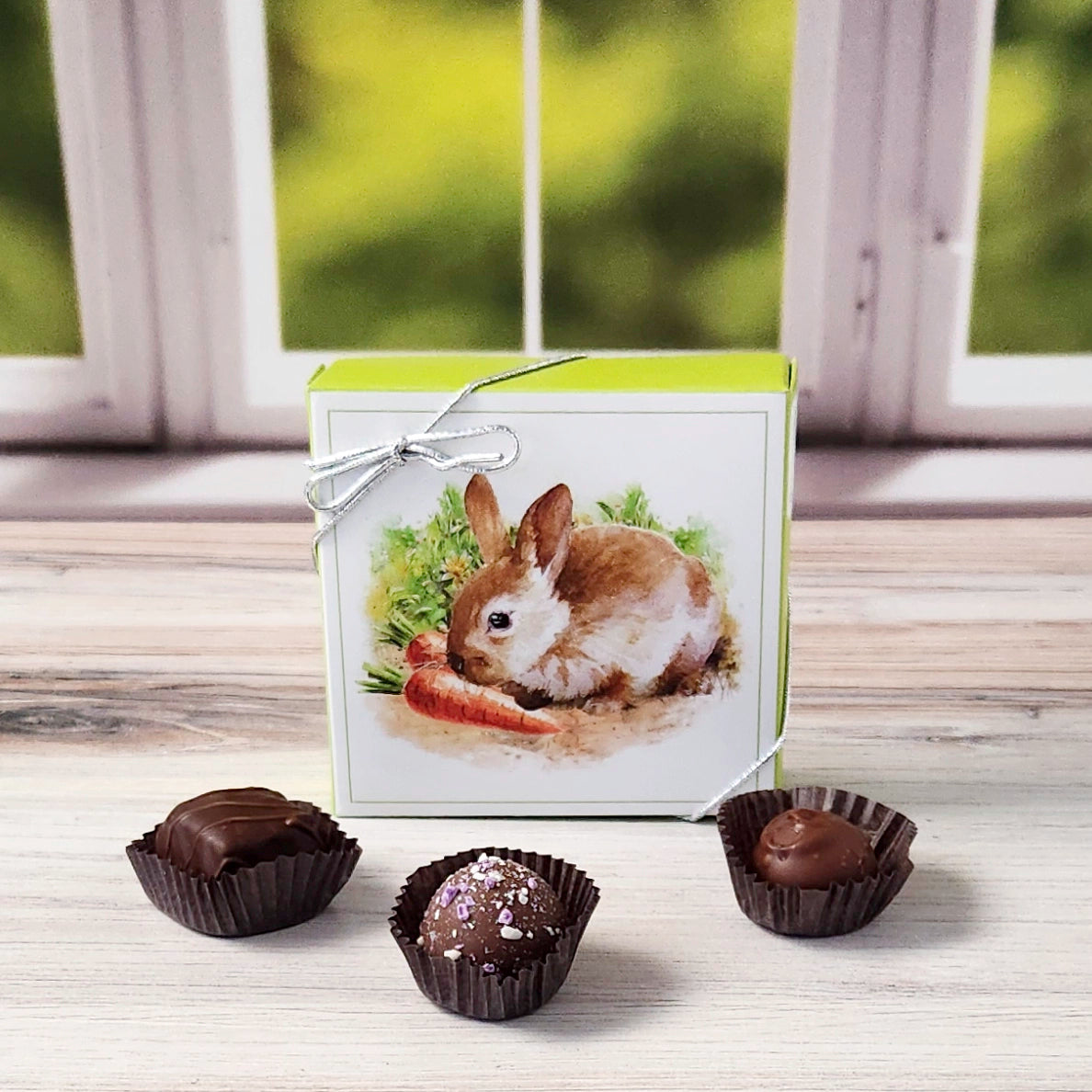 Bunny in Garden Themed Box with Popular Assortment