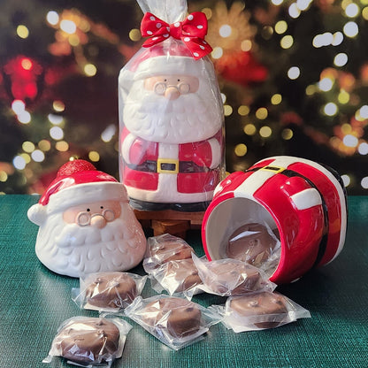 Santa Claus Cookie Jar filled with Stage Stop Candy Milk Chocolate Covered Oreos 