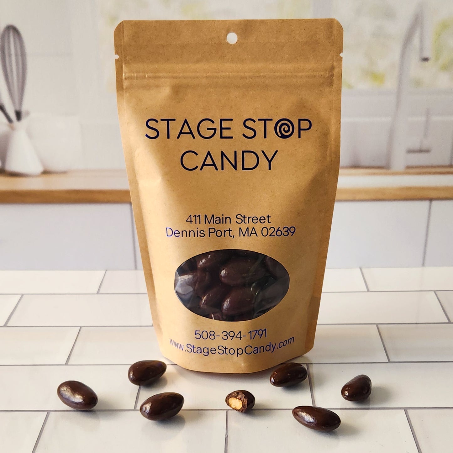 Enjoy the perfect blend of crunch and richness with our Dark Chocolate Covered Almonds, each almond coated in smooth dark chocolate. Available in a convenient 6-ounce bag, perfect for snacking or sharing.