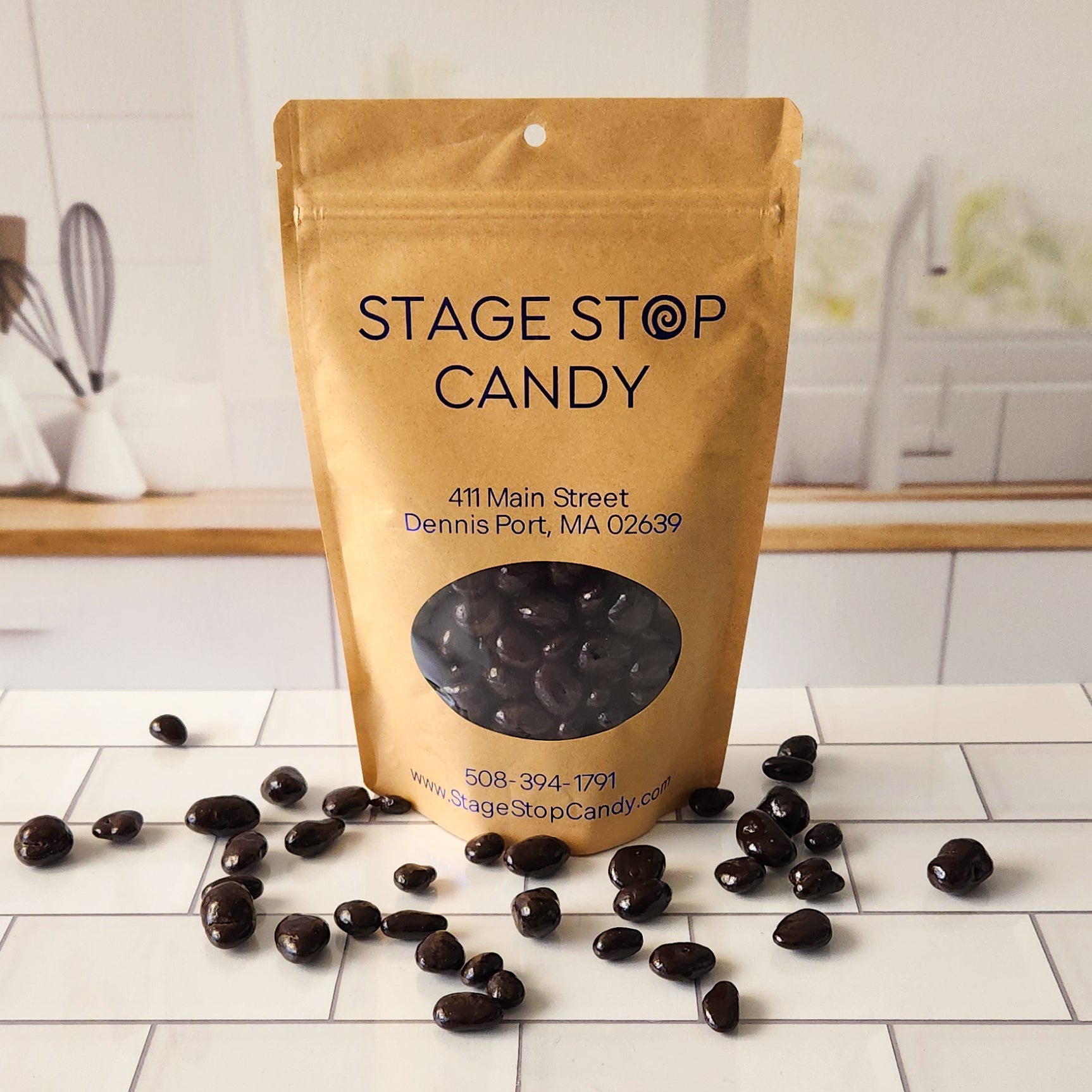 Savor the sweet and tart flavors of our 11-ounce bag of Dark Chocolate Covered Cranberries, perfect for a tasty snack or party treat. Enjoy the rich dark chocolate coating paired with tangy cranberries in every bite.