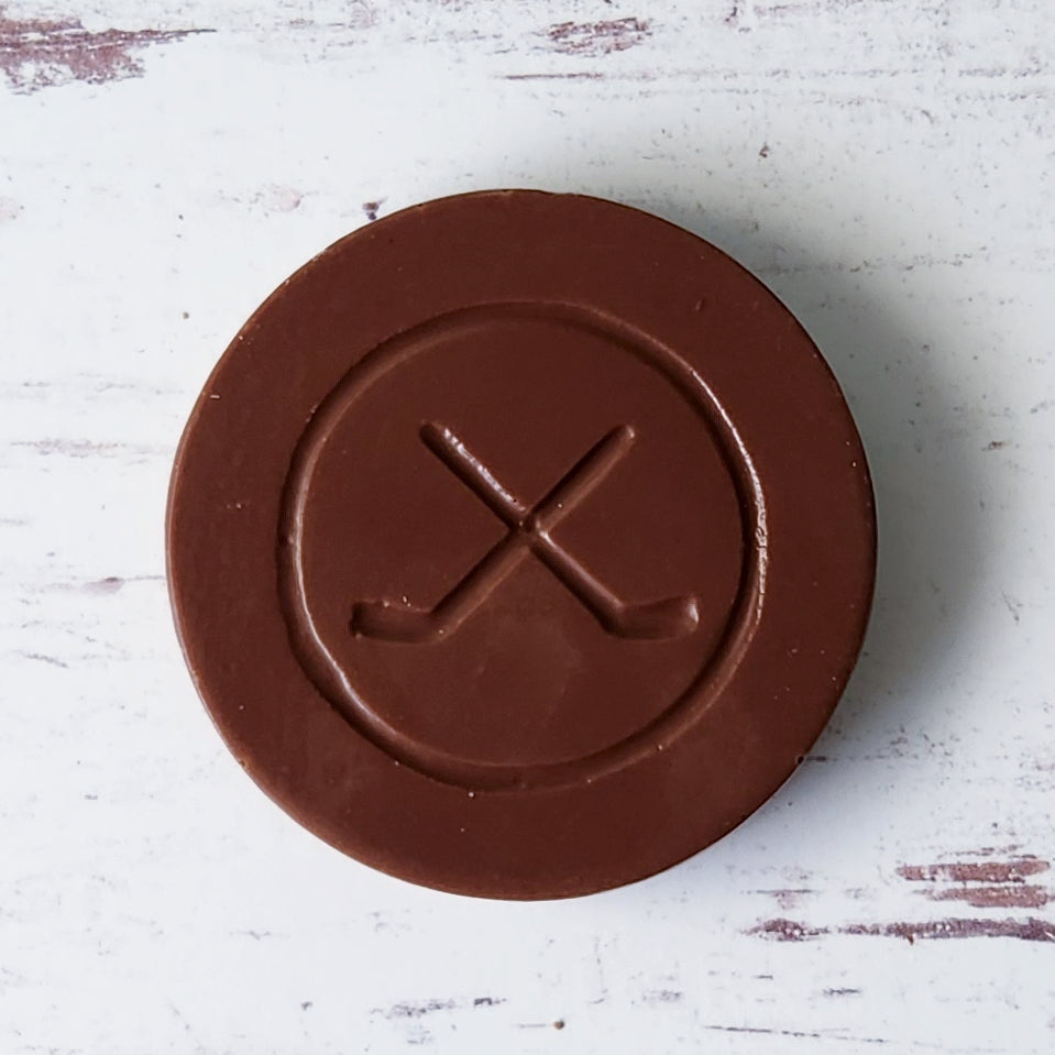 Our Milk Chocolate Hockey Puck makes a great team gift or party favor.