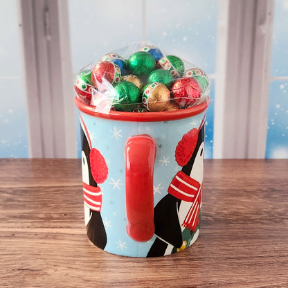 Christmas Penguin Gift Mug with Chocolates