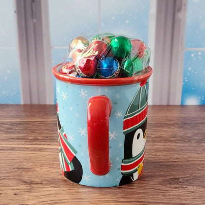 Christmas Penguin Gift Mug with Chocolates