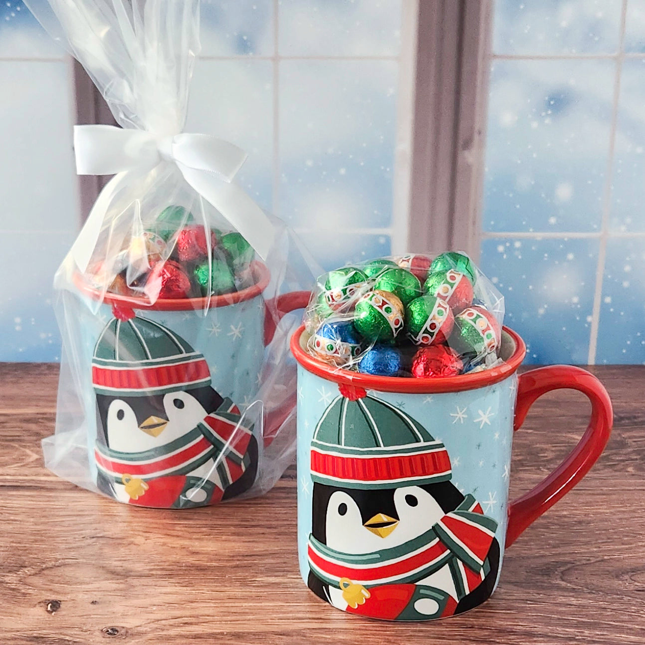 Christmas Penguin Gift Mug with Chocolates