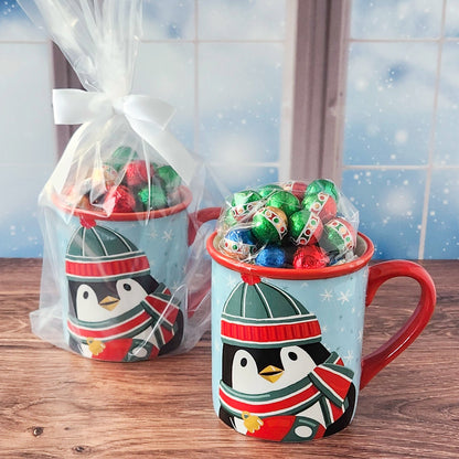 Christmas Penguin Gift Mug with Chocolates