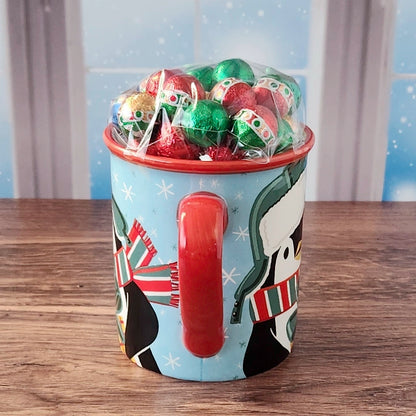 Christmas Penguin Gift Mug with Chocolates