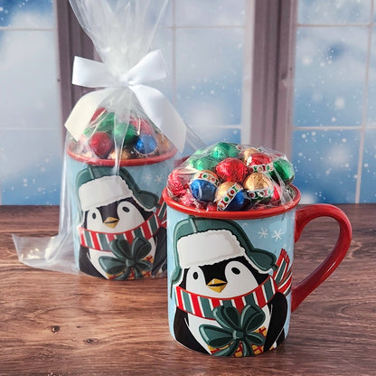 Christmas Penguin Gift Mug with Chocolates