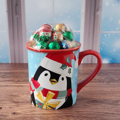 Christmas Penguin Gift Mug with Chocolates