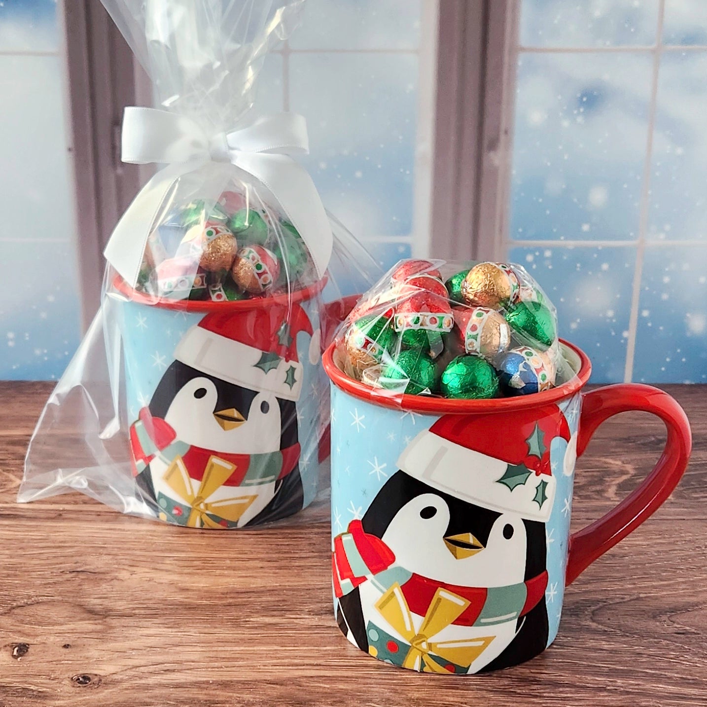 Christmas Penguin Gift Mug with Chocolates