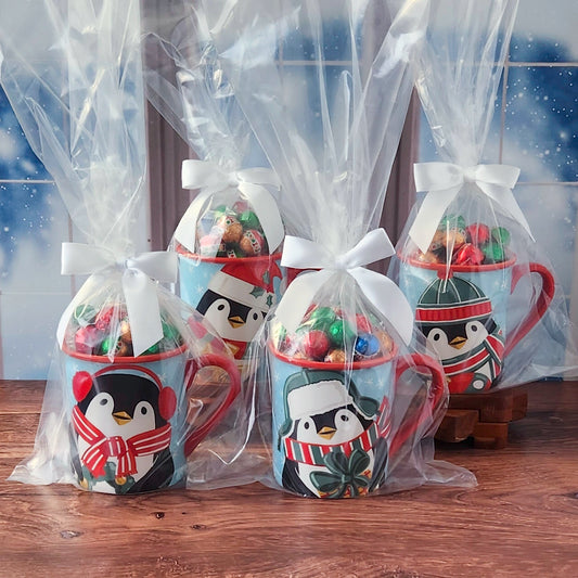 Christmas Penguin Gift Mug with Chocolates