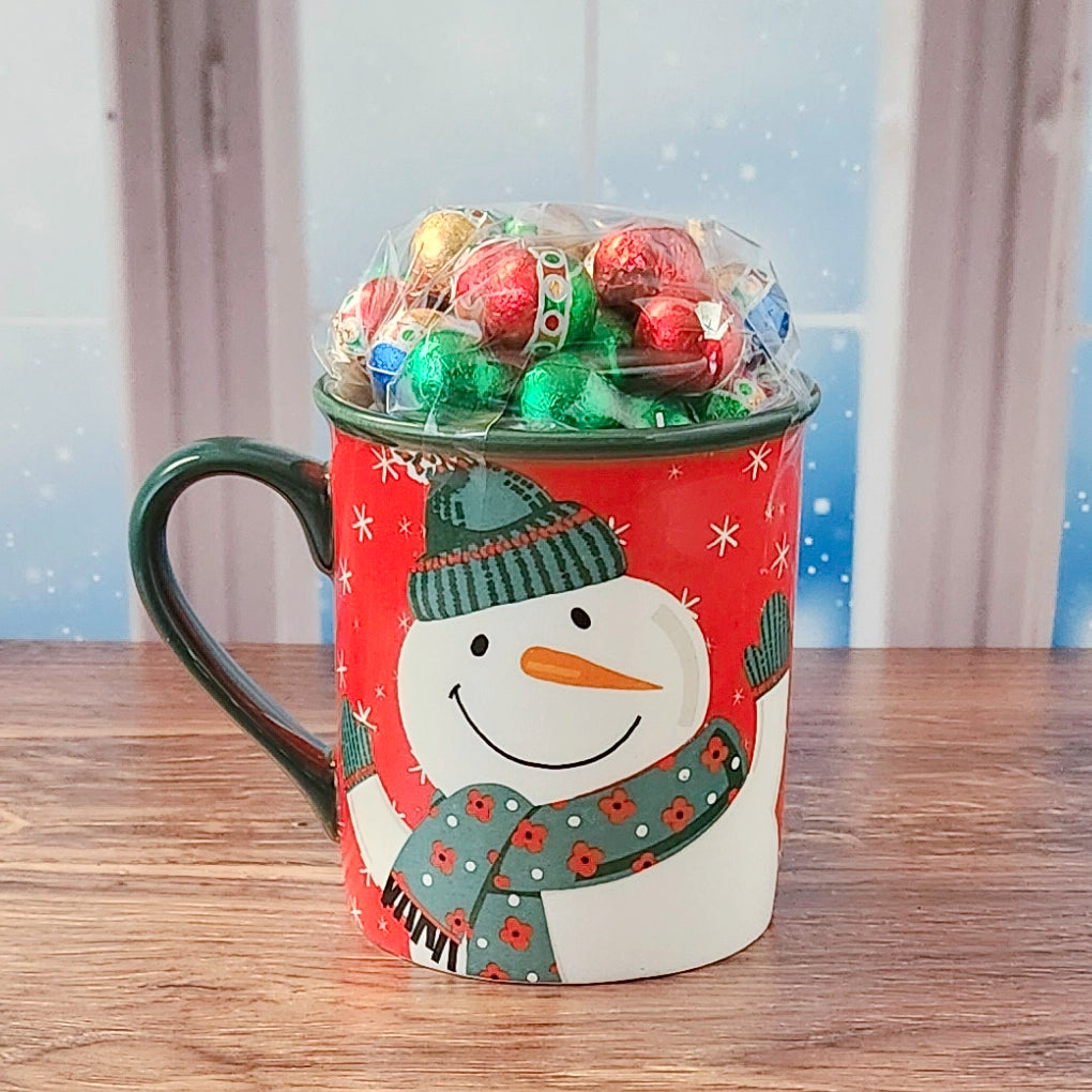 Snowman Christmas Gift Mug with Chocolates