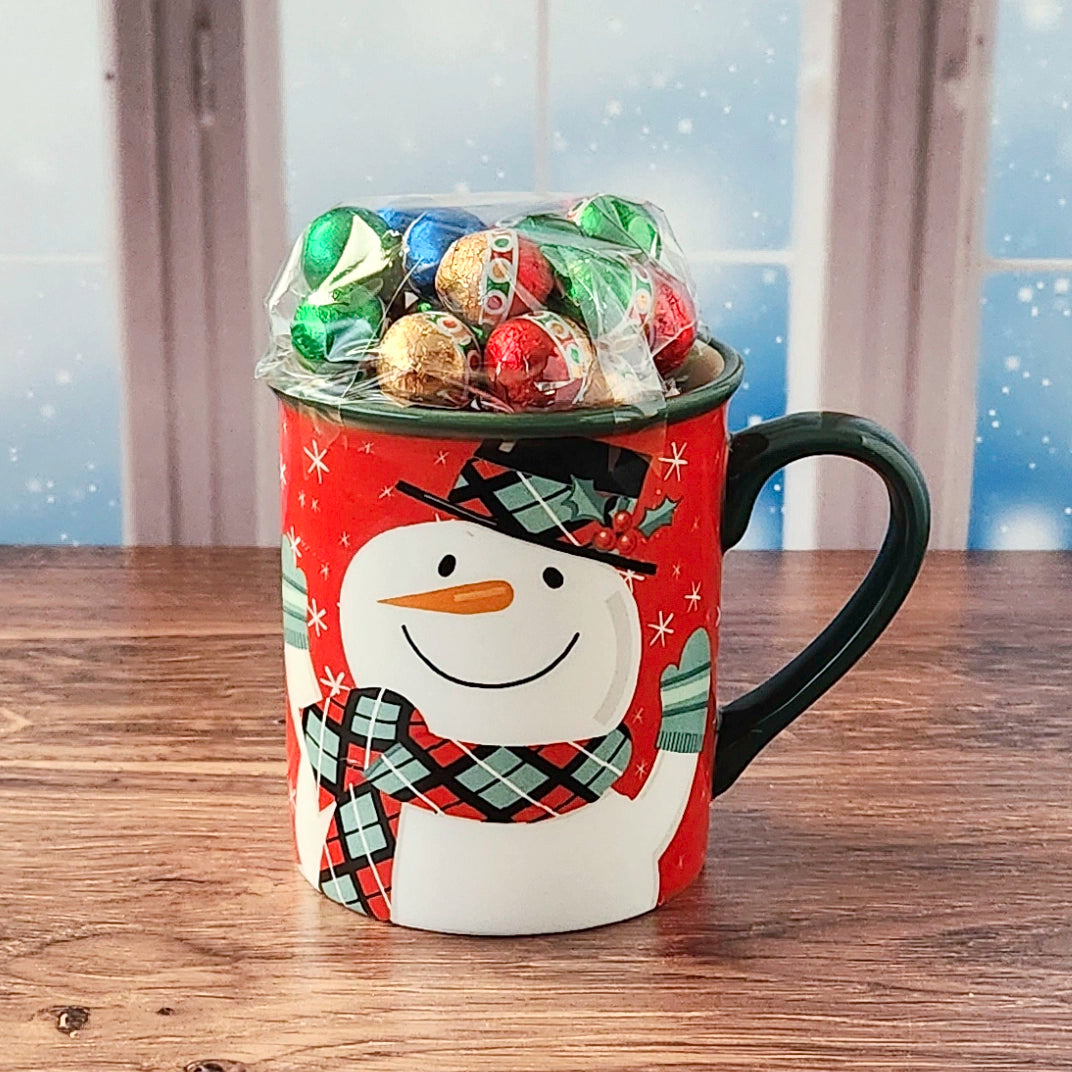 Snowman Christmas Gift Mug with Chocolates