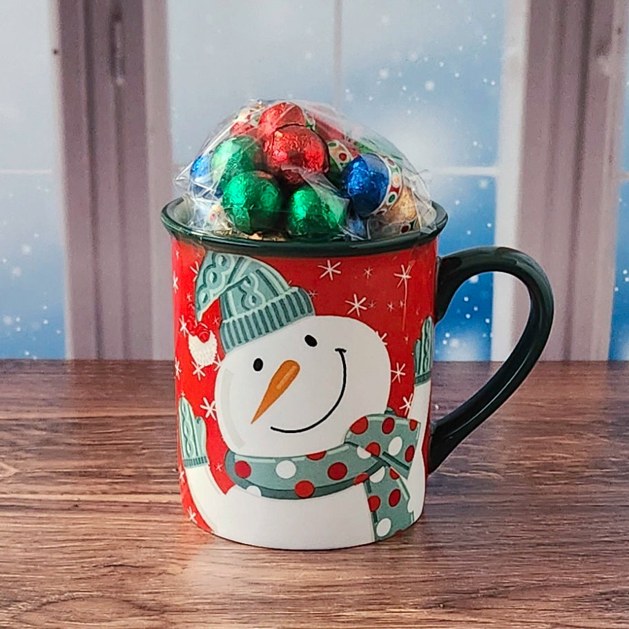 Snowman Christmas Gift Mug with Chocolates