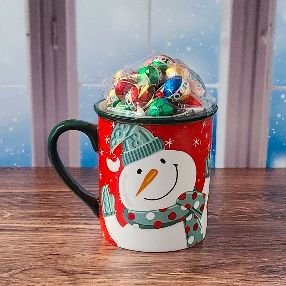 Snowman Christmas Gift Mug with Chocolates