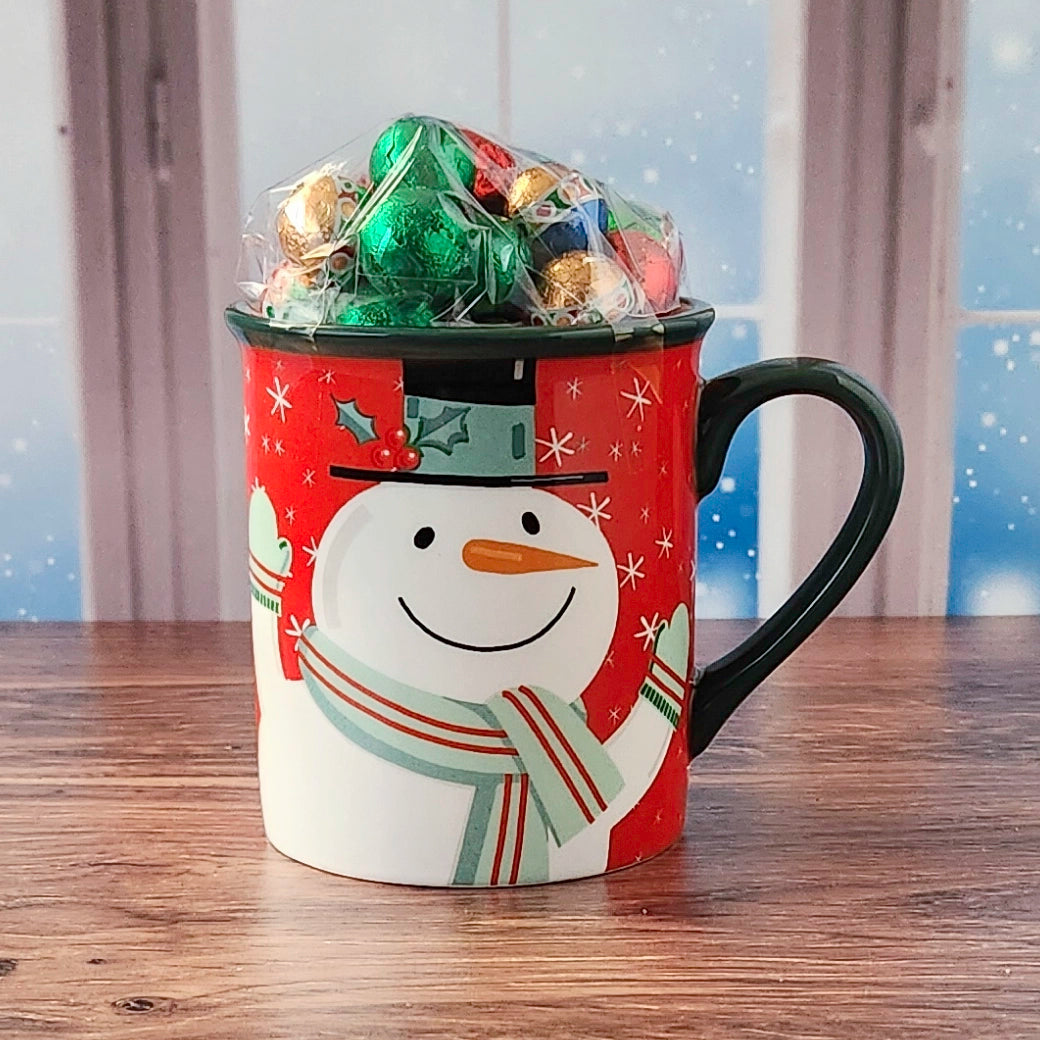 Snowman Christmas Gift Mug with Chocolates