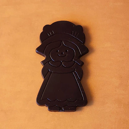 Celebrate Thanksgiving with our charming Girl Pilgrim Chocolate Favor, a delightful addition to any holiday table! Available in smooth milk chocolate or bold dark chocolate, this adorable pilgrim-shaped treat adds a touch of tradition and sweetness to your festivities