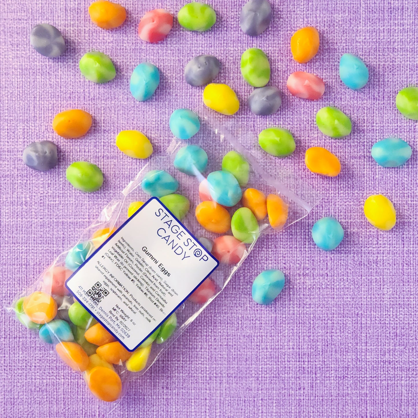 Hop into Easter with our Gummi Eggs, a colorful and chewy treat bursting with six delicious flavors! Each soft, jelly-like egg is packed with Grape, Mango, Blue Raspberry, Green Apple, Cherry, and Orange flavors, making every bite a fruity surprise. 