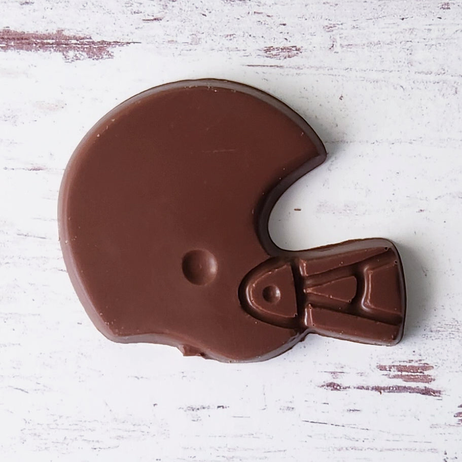 Solid milk chocolate in the shape of a football helmet. These make excellent team gifts.