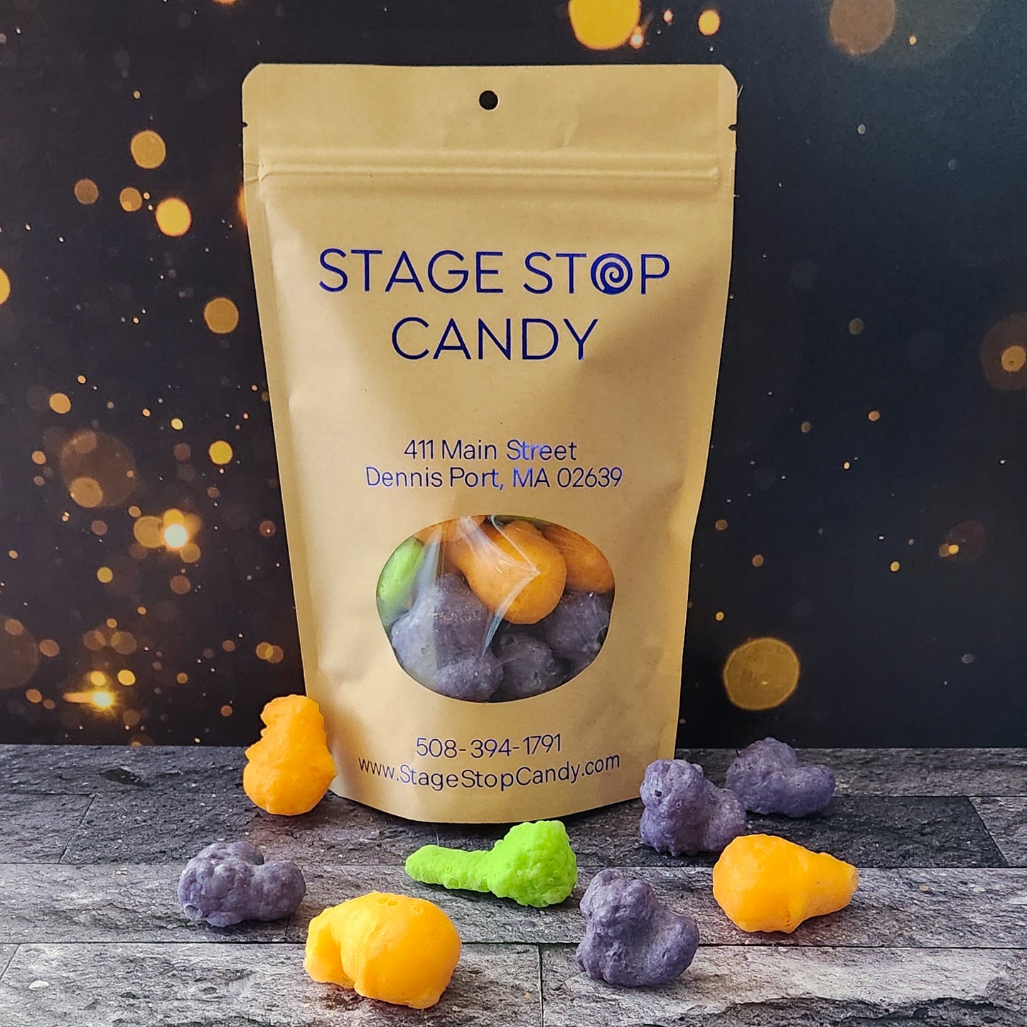 Fright Bites Halloween Freeze-Dried Gummies!
Packed with bold flavors of grape, green apple, and orange. Each 2-ounce bag is filled with festive shapes like pumpkins, cats, and brooms.