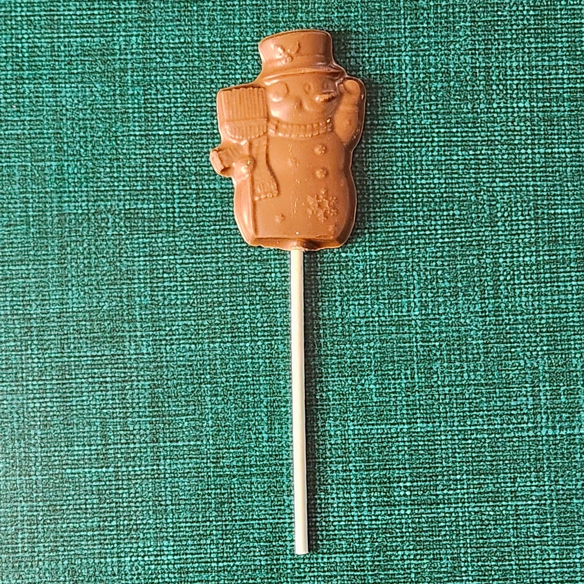 Milk Chocolate Frosty the snowman lollipop